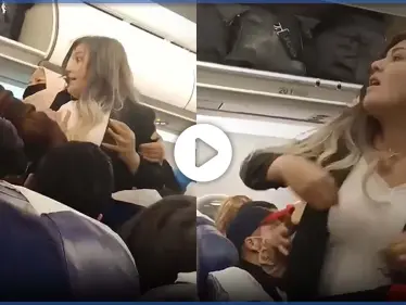 بالفيديو|| عراك عنيف داخل طائرة تونسية بسبب خلاف على المقاعد.. وسحل سيدة من شعرها - وكالة ستيب نيوز