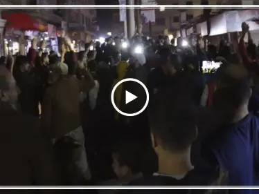 مظاهرة مسائية ضد حكومة الإنقاذ وهيئة تحرير الشام في إدلب - وكالة ستيب نيوز