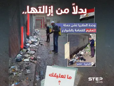 وحدة الملاريا بمحافظة البحيرة في مصر تشن حملة لتعقيم القمامة بالشوارع بدلاً من إزالتها - وكالة ستيب نيوز
