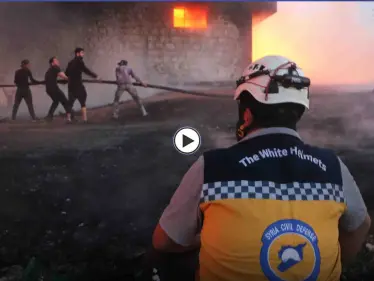 عدسة ستيب ترصد إخماد حريق ضخم في مستودع بلاستيك غربي إدلب - وكالة ستيب نيوز