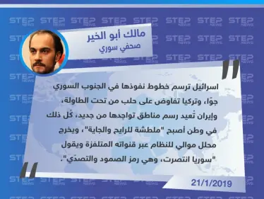 تصريح الصحفي "مالك أبو الخير" لـ وكالة "ستيب الإخبارية" عن الضربات الإسرائيلية التي استهدفت مواقع ميليشيا "فيلق القدس" في سوريا - وكالة ستيب نيوز