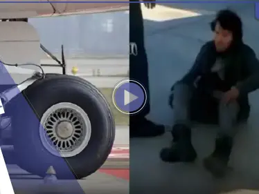 بالفيديو|| رجل قضا ساعتين بين عجلات الطائرة معلقاً في الهواء يهبط كقطعة جليد - وكالة ستيب نيوز