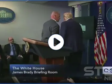 بالفيديو|| دونالد ترامب يغادر المؤتمر في البيت الأبيض مسرعاً خوفاً من شخص يقوم بإطلاق النار - وكالة ستيب نيوز