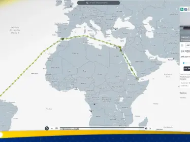 خريطة كشفت المسار.. صواريخ الحوثي طالت سفينة متجهة نحو إيران - وكالة ستيب نيوز