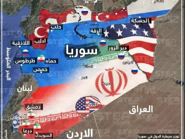 خريطة تظهر سيطرة الدول الأجنبية وتوزع نفوذها في سوريا 24-10-2019 - وكالة ستيب نيوز
