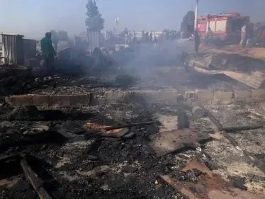 حريق كبير في مخيم للنازحين السوريين في لبنان والدفاع المدني يوضح - وكالة ستيب نيوز