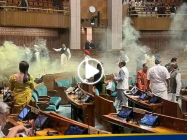 بالفيديو|| رجل يقفز فجأة على طاولات النواب في البرلمان الهندي - وكالة ستيب نيوز