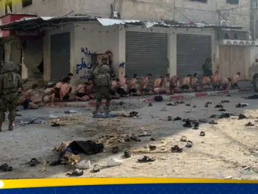 شاهد || الجيش الإسرائيلي يُجرّد عشرات المعتقلين من ملابسهم في قطاع غزة - وكالة ستيب نيوز