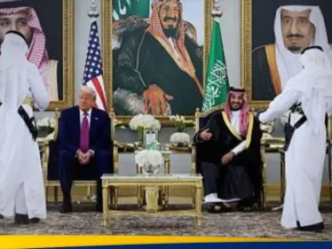 شاهد|| ترامب يثير الجدل بامتناعه شرب فنجان قهوة الضيافة في السعودية - وكالة ستيب نيوز