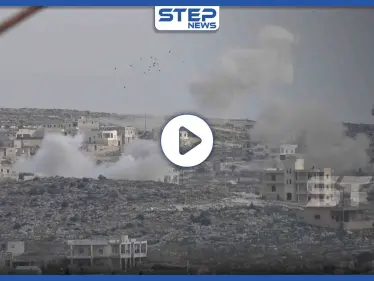 شاهد القصف الصاروخي من حواجز قوات النظام السوري على مدينة دارة عزة في ريف حلب الغربي - وكالة ستيب نيوز