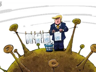 كاريكاتير || ترامب و منظمة الصحة العالمية - وكالة ستيب نيوز