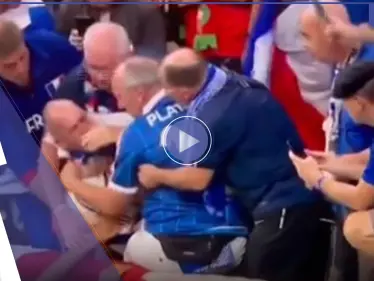 بالفيديو|| تسديدة تصيب رأس مشجع في مواجهة المغرب وفرنسا.. ومبابي يحاول إنقاذ الموقف - وكالة ستيب نيوز