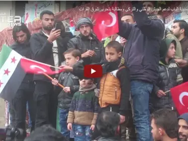 مظاهرة بمدينة الباب شرق حلب لدعم الجيش الوطني والتركي ومطالبة بتحرير شرق الفرات - وكالة ستيب نيوز