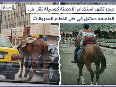 الأحصنة تعود كوسيلة نقل في العاصمة السورية دمشق - وكالة ستيب نيوز
