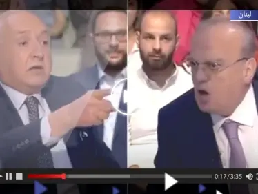 على الهواء مباشرةً.. لكمات وعراك بالأيدي بين وزير لبناني سابق وإعلامي (فيديو) - وكالة ستيب نيوز