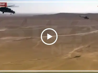 شاهد بالفيديو|| مدرعات عسكرية ووفد روسي ضخم يصل إلى تدمر على متن طائرات هليكوبتر!! - وكالة ستيب نيوز