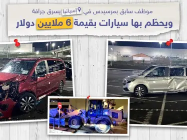 موظف سابق بمرسيدس في إسبانيا يسرق جرافة و يحطم بها سيارات بقيمة 6 ملايين دولار - وكالة ستيب نيوز