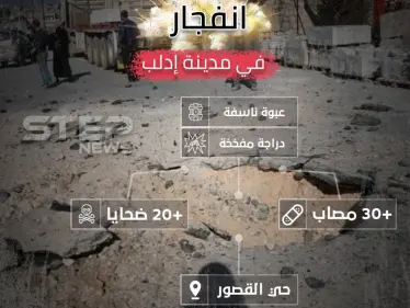 انفوجرافيك | إحصائية لانفجار إدلب الذي وقع اليوم في حي القصور - وكالة ستيب نيوز
