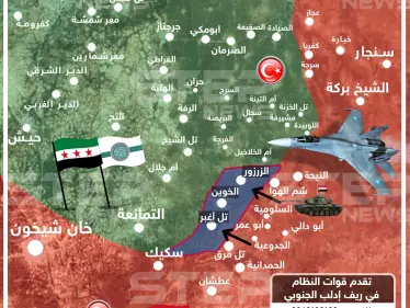 شاهد بالخريطة: قوّات النظام تسيطر على بلدتين جنوبي إدلب باستراتيجية الغزارة الناريّة - وكالة ستيب نيوز