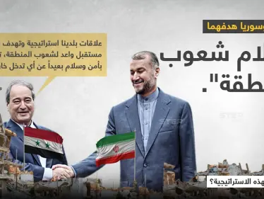 تصريح لوزير الخارجية السوري (فيصل المقداد) أثناء زيارته لإيران، حول "سلام وأمان شعوب المنطقة". - وكالة ستيب نيوز