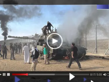 شاهد|| لحظة اختراق عناصر الفصائل الفلسطينية السياج الحدودي بين إسرائيل وغزة - وكالة ستيب نيوز