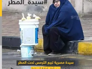 سيدة مصرية تعمل بظروف جوية سيئة لتُعيل أُسرتها - وكالة ستيب نيوز