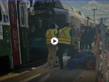 بالفيديو|| عشرات الإصابات بتصادم قطارين في مدينة بوسطن الأمريكية - وكالة ستيب نيوز