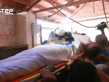 تشييع الإعلامي أنس دياب الذي قتل بغارات للطيران الروسي التي استهدفت خان شيخون بريف إدلب - وكالة ستيب نيوز