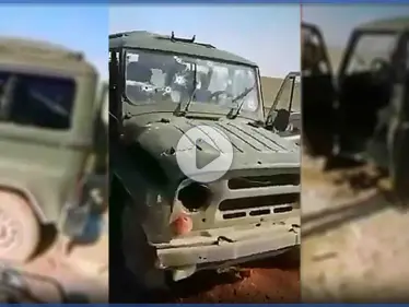 بالفيديو||"حُرِقَ من عليها".. عنصر من قوات النظام السوري يوثّق لحظة وقوع آلية عسكرية بكمينٍ لـ"داعش" - وكالة ستيب نيوز