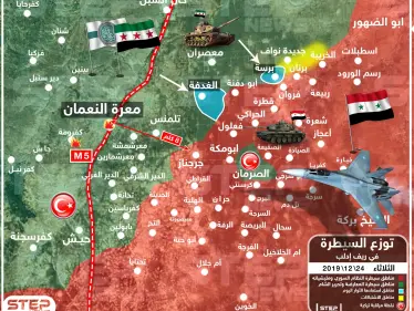 المعارضة السورية تستعيد قريتين والنظام السوريّ يكثّف قصفه على "معرة النعمان" بريف إدلب - وكالة ستيب نيوز