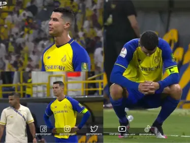 هل اقترب الرحيل ... شاهد غضب كريستيانو رونالدو بعد إقصاء النصر من كأس الملك - وكالة ستيب نيوز