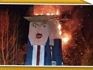 مجهولون يحرقون تمثال "ترامب" في مسقط رأس زوجته - وكالة ستيب نيوز