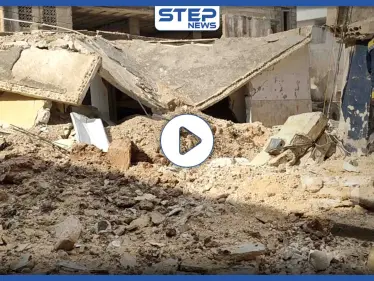 شاهد الدمار في بلدة زردنا شمال إدلب بعد استهداف طيران النظام السوري لها بصاروخين فراغيين - وكالة ستيب نيوز