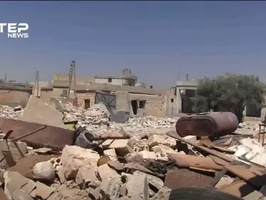 شاهد بالفيديو .. ما خلّفه القصف العنيف على بلدة البوابية جنوبي حلب - وكالة ستيب نيوز