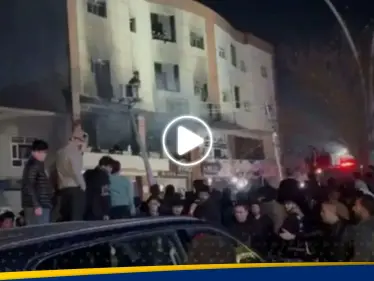 شاهد|| حريق كبير يلتهم مبنىً سكنياً جامعياً شمال العراق.. وسقوط عشرات الضحايا - وكالة ستيب نيوز