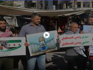 وقفة تضامنية وسط إدلب دعماً لفلسطين - وكالة ستيب نيوز