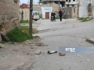 صور لمكان استهداف مدينة سراقب في ريف إدلب بالصواريخ العنقودية صباح اليوم - وكالة ستيب نيوز