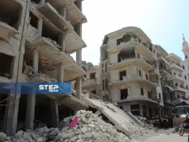 عدسة ستيب ترصد آثار الدمار الذي خلفه انفجار سيارة مفخخة في جسر الشغور غربي إدلب - وكالة ستيب نيوز