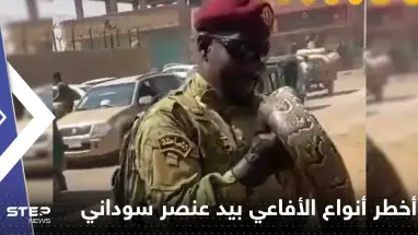 شاهد|| عنصر من القوات المسلحة السودانية يحمل أحد أخطر أنواع الأفاعي ويتبختر