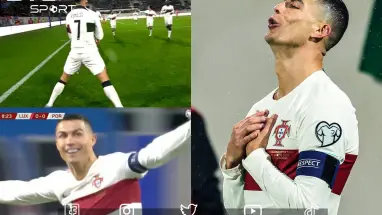 كريستيانو رونالدو يحطم رقم جديد.. شاهد هدفه أمام لوكسمبورغ