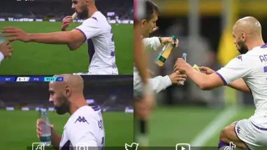 شاهد بالفيديو | المغربي سفيان امرابط يحتل التريند بطريقة إفطاره خلال المباراة