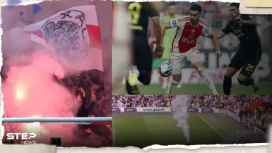 شاهد|| أعمال شغب عنيفة تتسبب بإيقاف قمة أياكس وفينورد في الدوري الهولندي 
