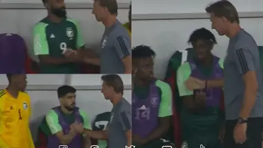مدرب المنتخب السعودي "رينارد" يودع لاعبيه في آخر مباراة له