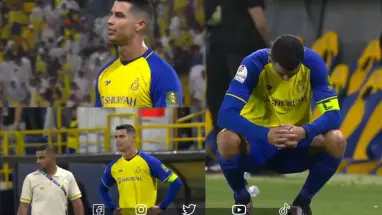 هل اقترب الرحيل ... شاهد غضب كريستيانو رونالدو بعد إقصاء النصر من كأس الملك