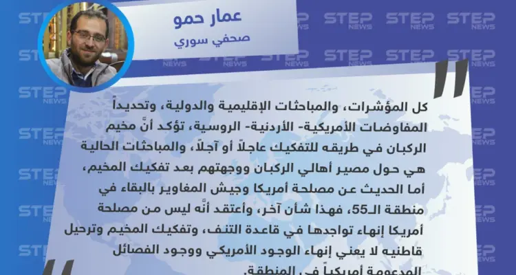 صحفي سوري: مخيم الركبان في طريقه للتفكيك وأمريكا باقية في المنطقة: أخبار