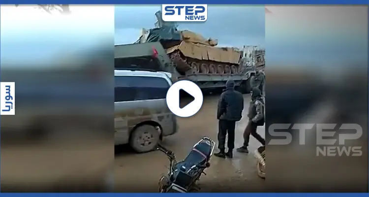 بالفيديو|| ضمن خطاهم المتسارعة باتجاه إدلب.. حاملة دبابات تركية تواجه حادثًا بكفرلوسين: أخبار