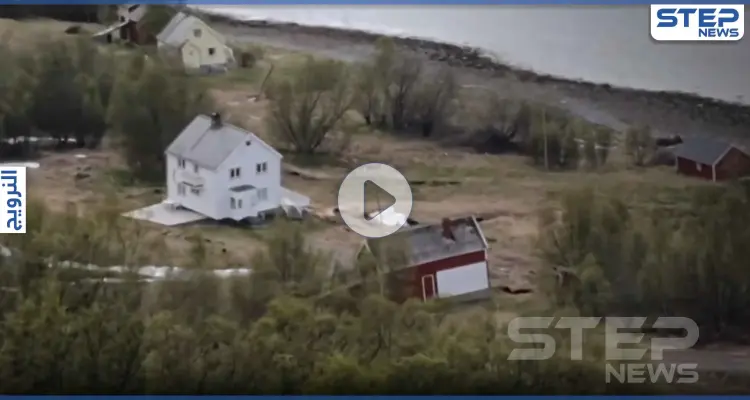 بالفيديو|| لحظات أقرب للخيال.. انهيار أرضي يبتلع ثمانية مبان في النرويج: أخبار