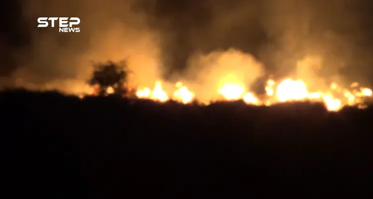 بالفيديو .. ستيب ترصد حريق يبتلع 500 دونم قرب ناحية عين عيسى شمال الرقة: أخبار