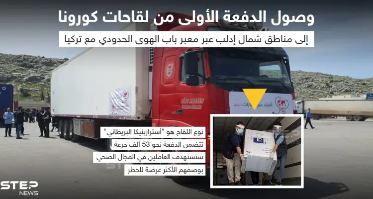 وصول الدفعة الأولى من لقاحات كورونا للشمال السوري عن طريق معبر باب الهوى الحدودي مع تركيا: أخبار