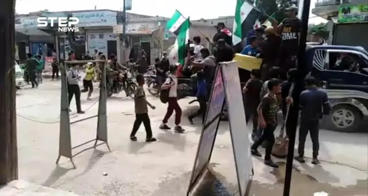 مظاهرة في مدينة جرابلس بريف حلب نصرةً لإدلب: أخبار